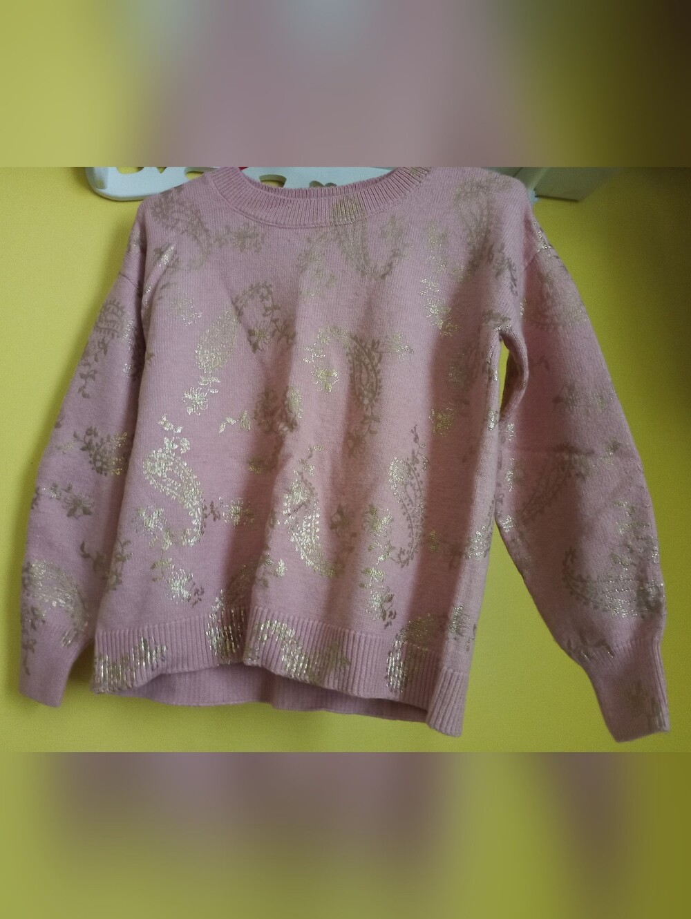 Pink and Gold Loft Sweater